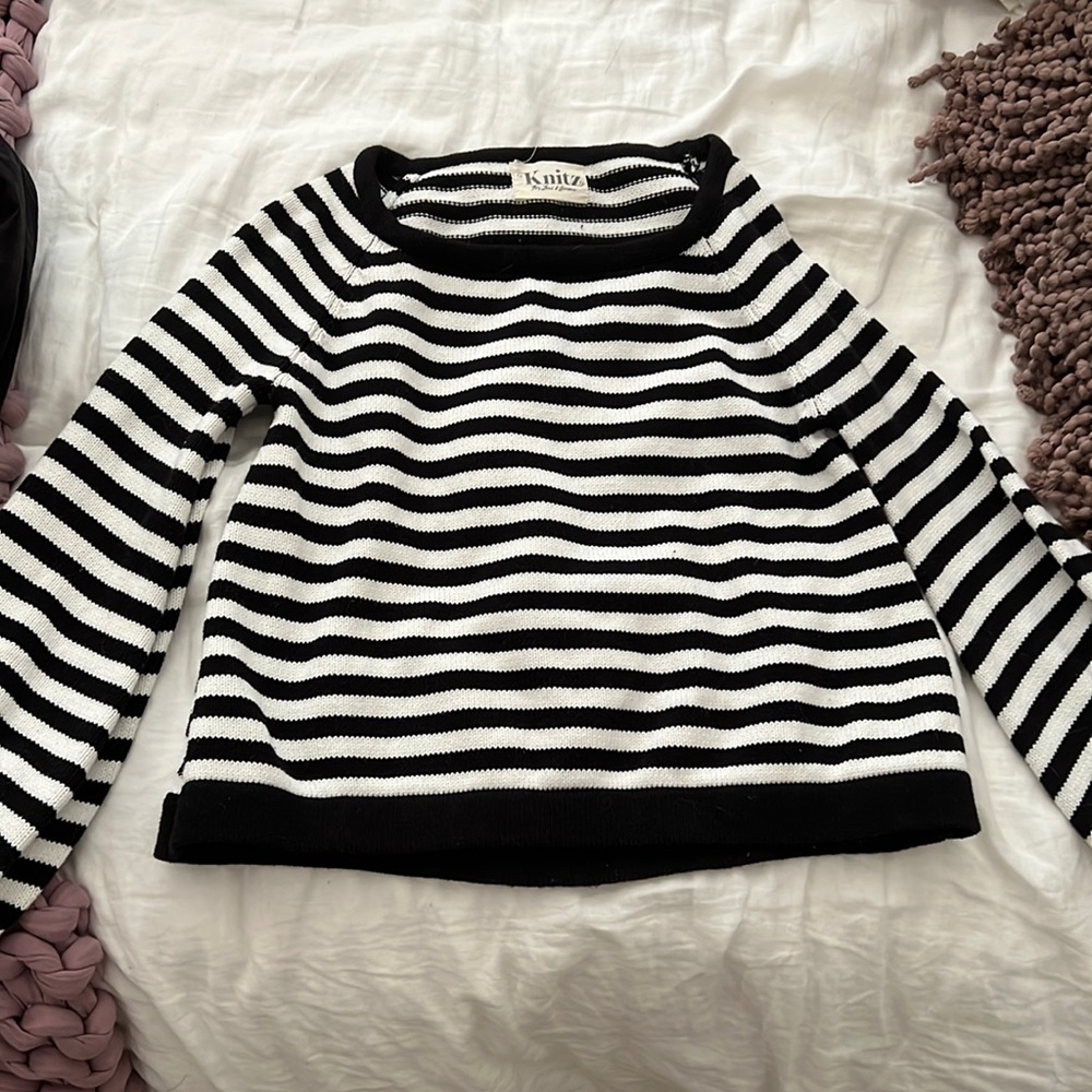For love and lemons black and white sweater